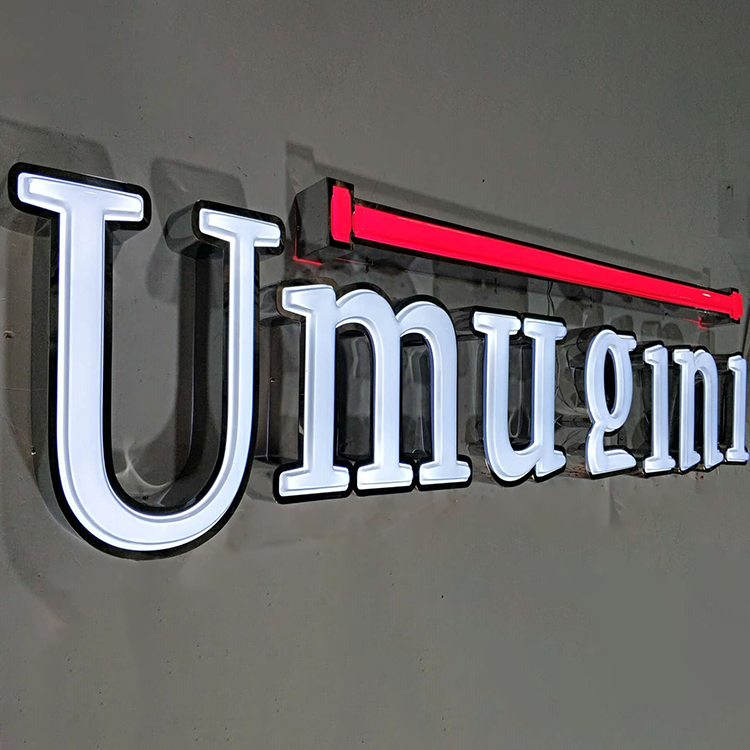 stainless steel face lighting sign letters custom 3d business outdoor sign restaurant name board custom led sign for business