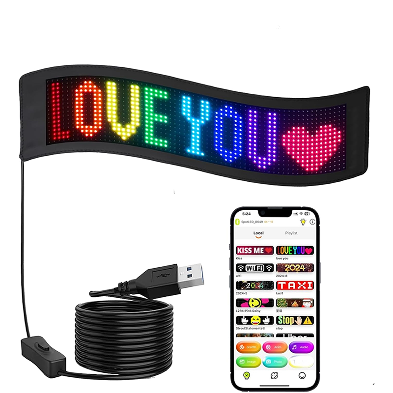 Letreros led programable Message Scrolling Sign Board Ultra-thin Soft Flexible Led Panel Car Display For Shop Store