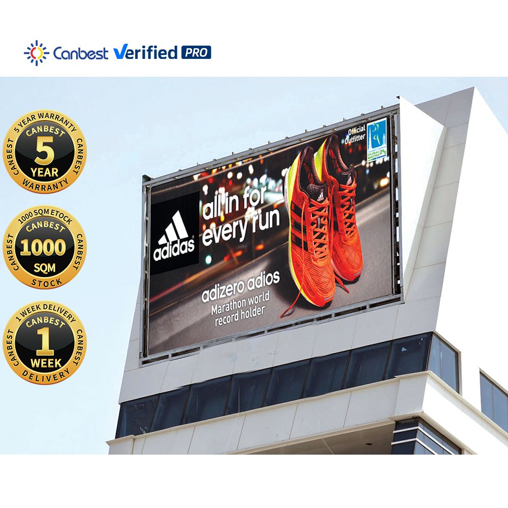 Outdoor P10 Fixed Advertising Wall Mount Led Display For Buildings Street Pole Led Screen Airport Commercial Building Led Board