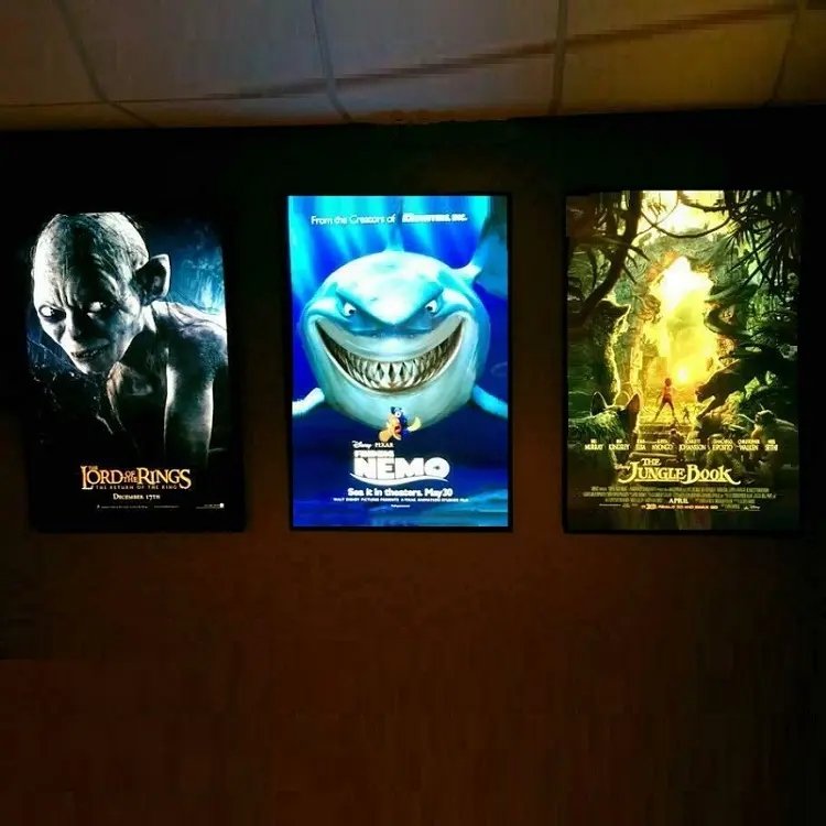 large 27x40 backlit illuminated magnetic led poster frame lighted home theater movie poster frames