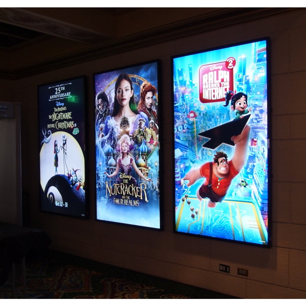large 27x40 backlit illuminated magnetic led poster frame lighted home theater movie poster frames