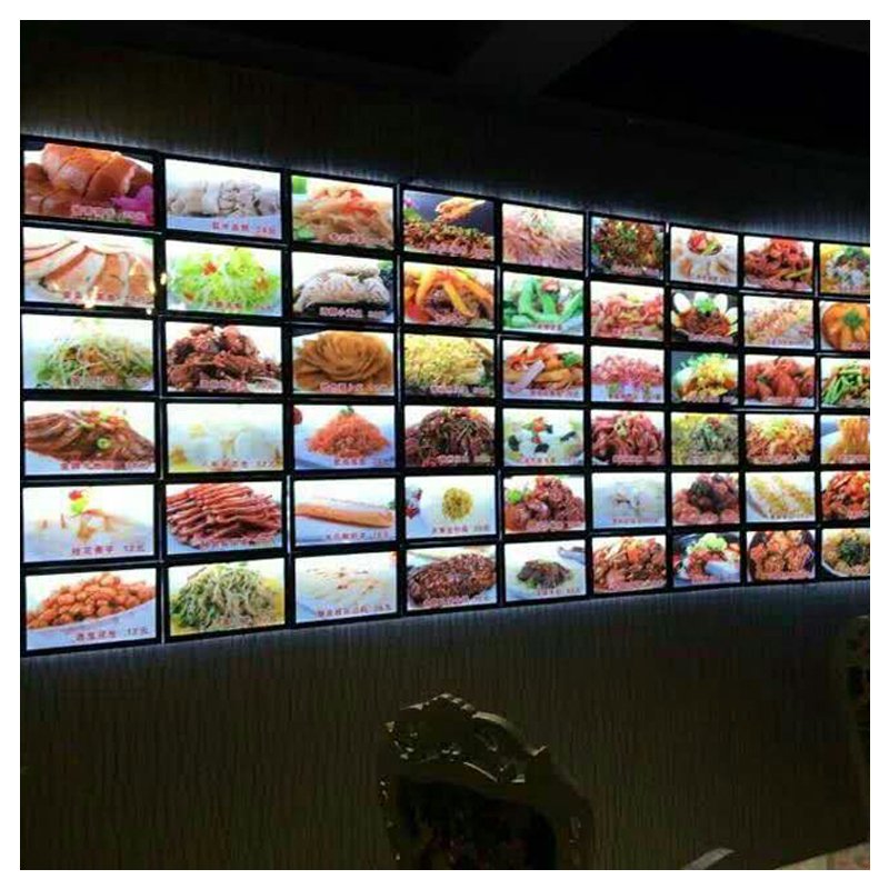CF7 online slim injection frame restaurant led menu led advertising fast food menu board