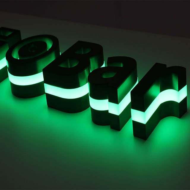 3D Signage Letters Logo Light Led Full Lighting Letters Building Acrylic Signage