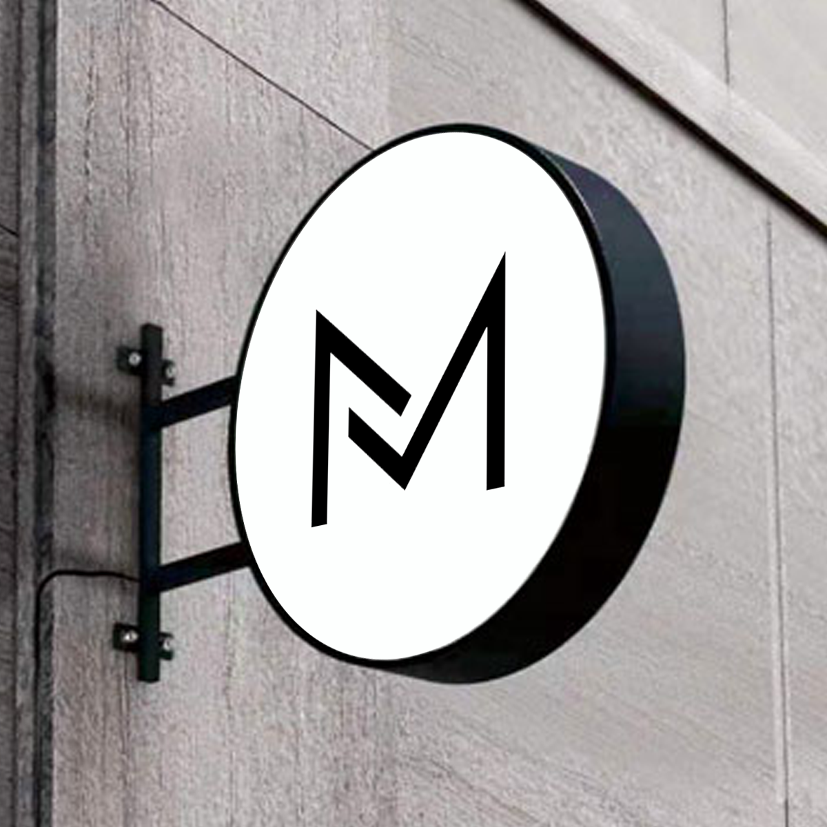 Circular Light Box Side-Mount Blade Sign Custom Film Coating LED Display For Retail