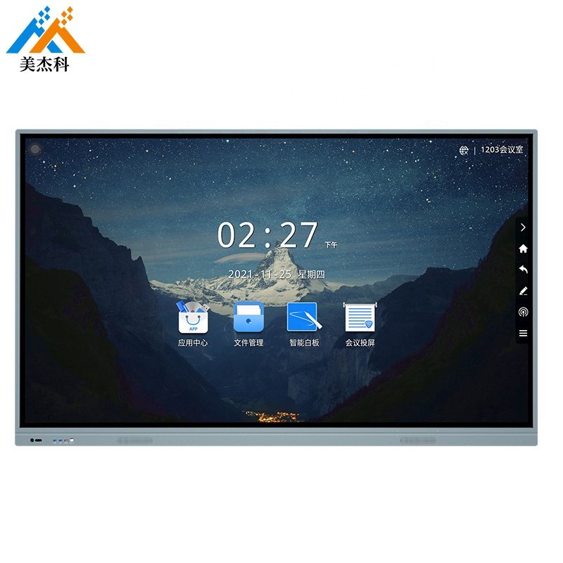 wall mounted interactive whiteboard OEM 4K display infrared touch screen smart board Android and windows OPS
