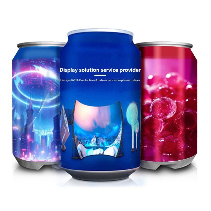 Creative Full Color advertising Soft Cylindrical LED Video Wall Ring-pull can shape Indoor outdoor flexible led screen display
