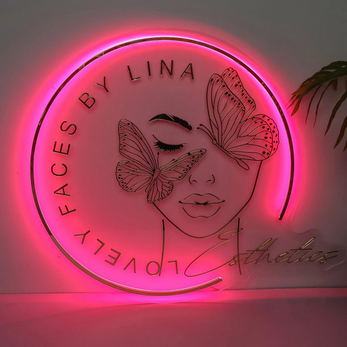 Beauty Salon Led light Custom led backlit logo Custom Signs For Business Logo Light Metal Business Sign Illuminate 3d Logo Sign