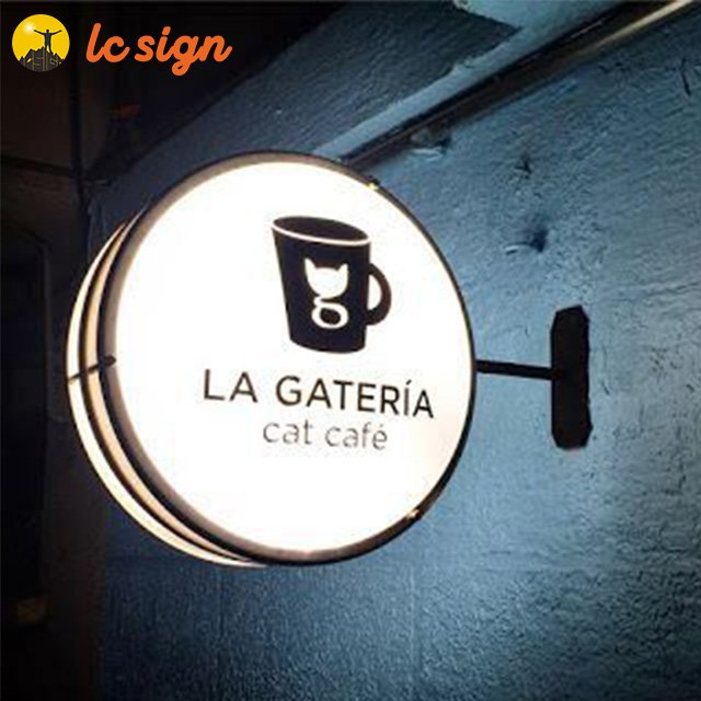 2024 Hot sale led lighting post optional light box led lighting advertising signage projecting sign