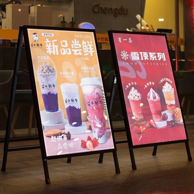 Sandwich Drinks Board Sidewalk Sign Poster Stand Out A Frame Sign-Fix Panel Outdoor Type Floor Stand Sign Frame Sidewalk Display