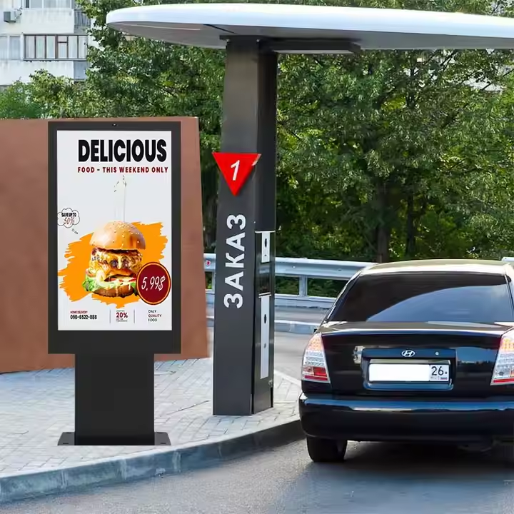 Drive Thru Advertising Led Display Screen Lcd Kiosk Outdoor Digital Menu Board Display