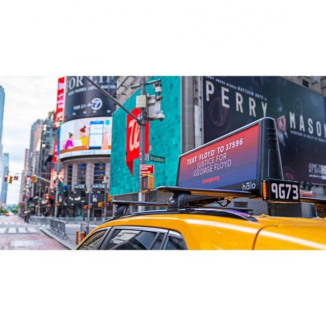 IP65 Taxi Led Screen High Resolution Pixel Board Cars Art Display Led Car Top Digital Billboards Taxi Top Led Display