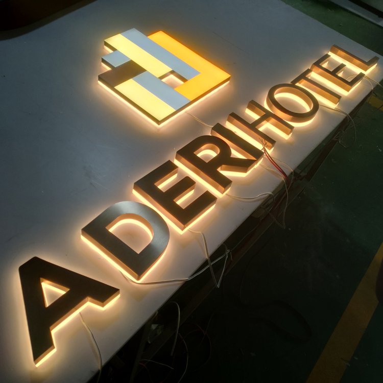 stainless steel channel letter sign custom metal letter led backlit logo led signage signboard 3d custom led sign for business