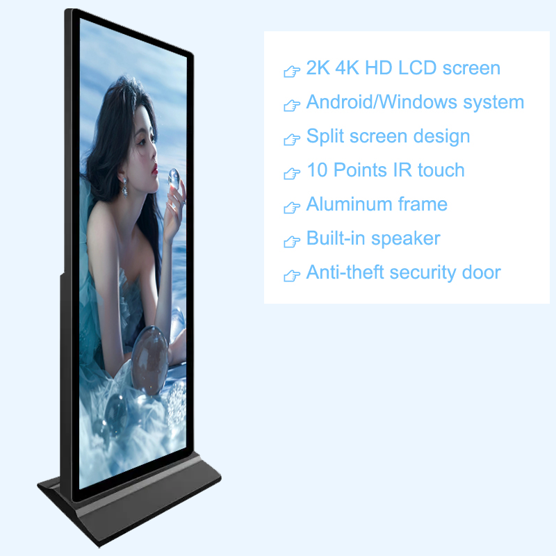 Touch Screen Kiosk 32 43 50 55 65 75 85 Inch 4k Lcd Floor Standing Display Digital Information Kiosk Advertising Digital Signage