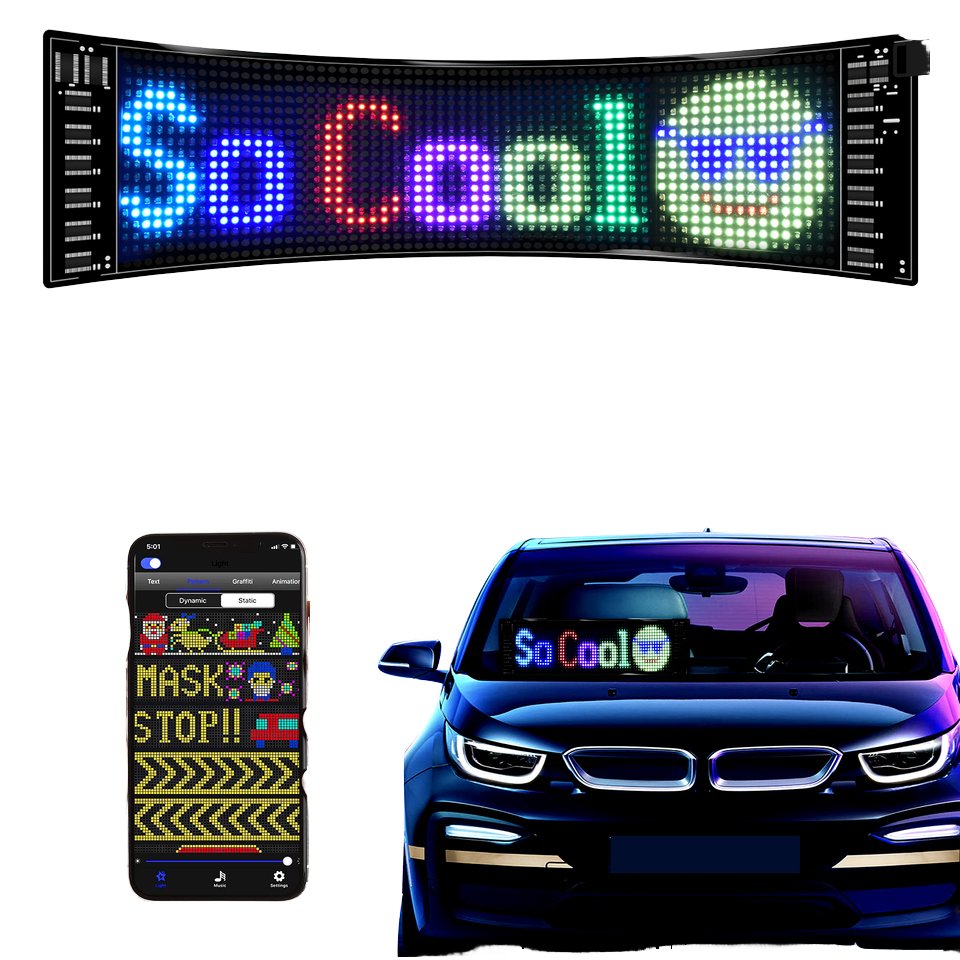 Flexible LED Matrix Panel Pixel Module RGB Signs Car Display Digital Advertising Education Shopping Mall Wayfinding Waterproof