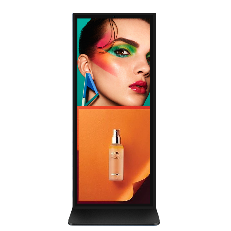Free CMS software 70 inch indoor totem touch screen floor stand 4K Full screen LCD advertising digital signage and displays