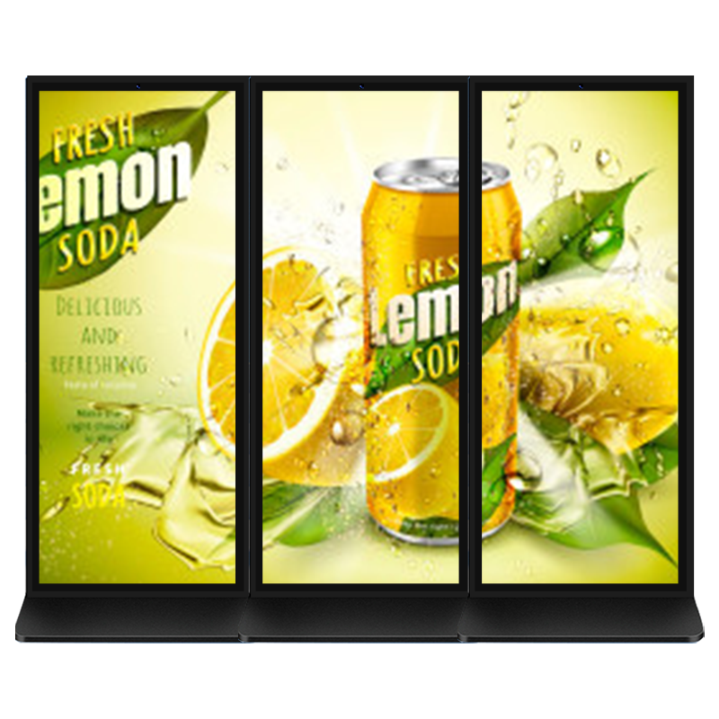 Free CMS software 70 inch indoor totem touch screen floor stand 4K Full screen LCD advertising digital signage and displays