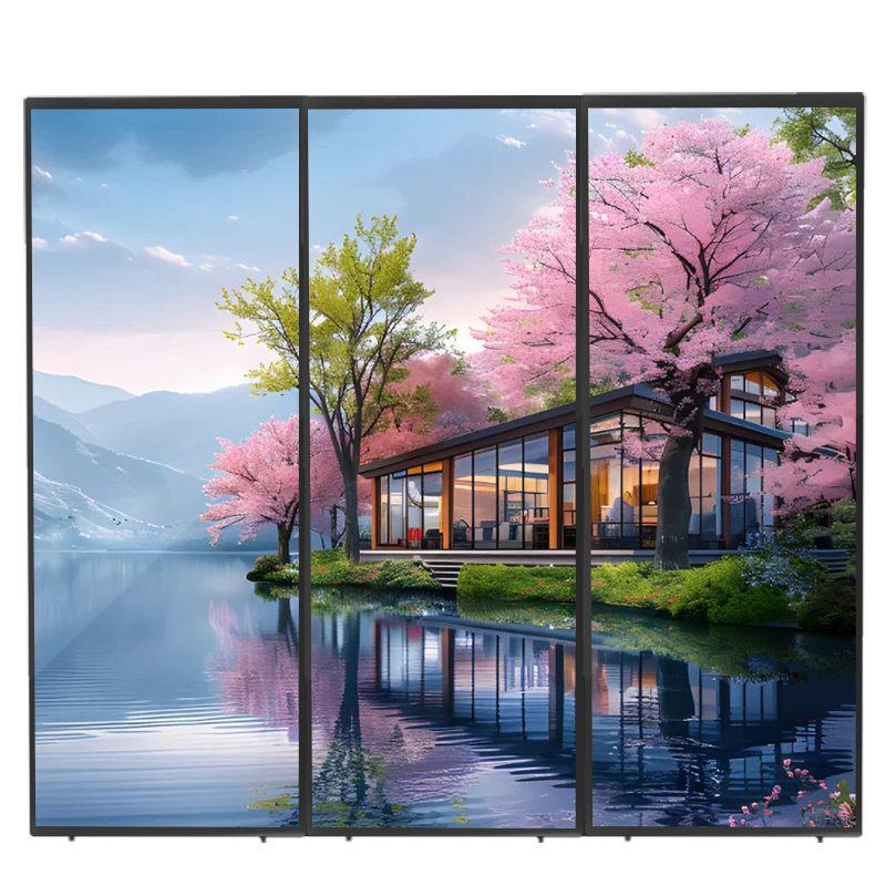 Free CMS software 70 inch indoor totem touch screen floor stand 4K Full screen LCD advertising digital signage and displays