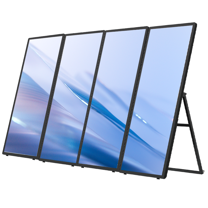 Free CMS software 70 inch indoor totem touch screen floor stand 4K Full screen LCD advertising digital signage and displays