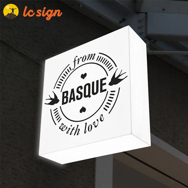 Custom wall mounted outdoor street signage advertising light box double sided led light box for outdoor decor projecting sign
