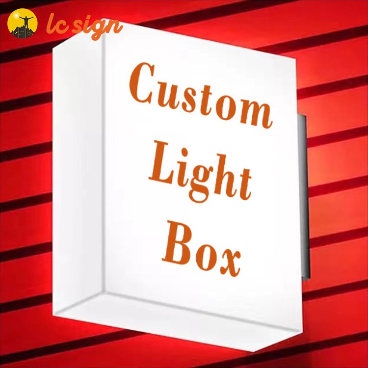 Custom wall mounted outdoor street signage advertising light box double sided led light box for outdoor decor projecting sign