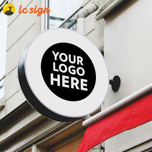 Custom wall mounted outdoor street signage advertising light box double sided led light box for outdoor decor projecting sign