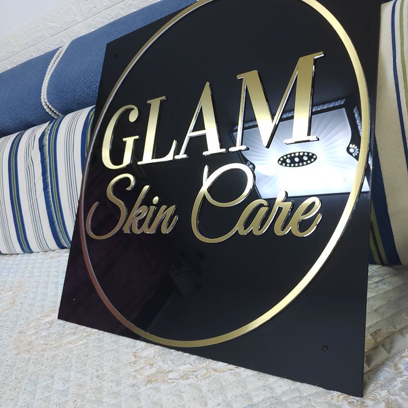 Custom 3D Office Reception Name Signage Room Acrylic Plaque Holder Glass Panel Printed Logo Wall Raised Signs Board Glass