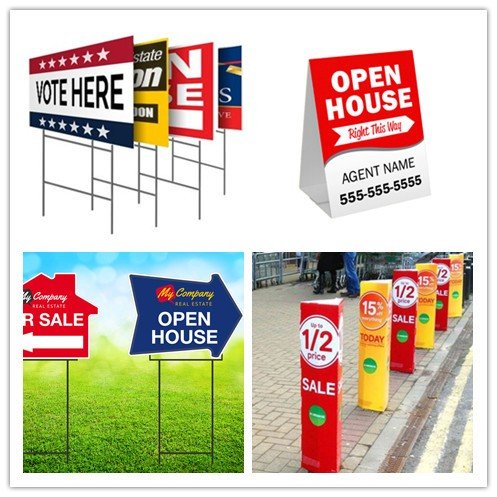 High Quality UV Printed Waterproof Feature Outdoor Yard Sign Board bill board