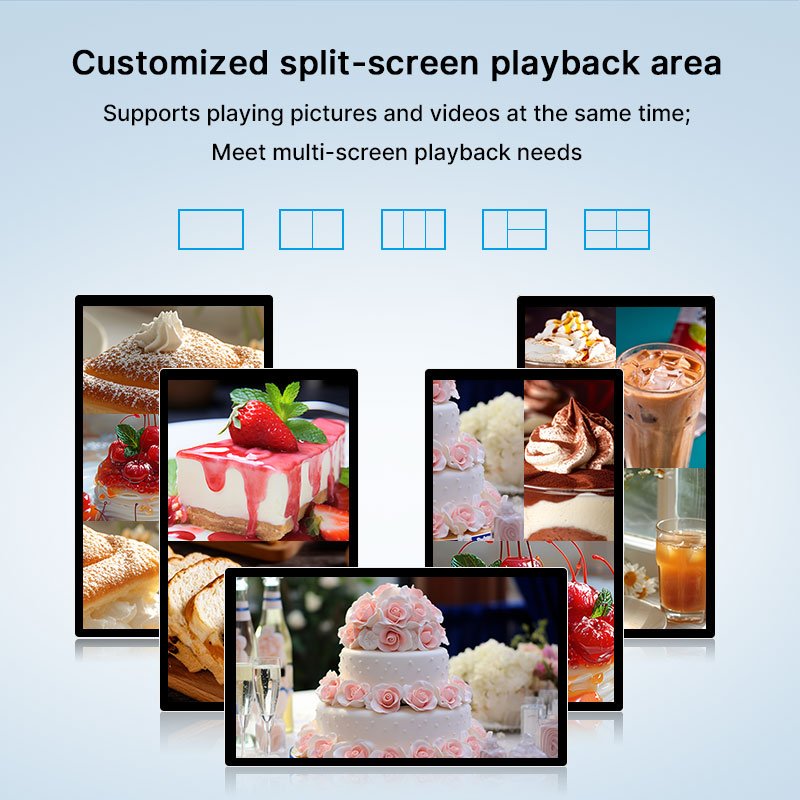 Bozztek Commercial Ads Screen Led Advertising Player Advertise Board Wall Mount Media Player Digital Signage And Displays