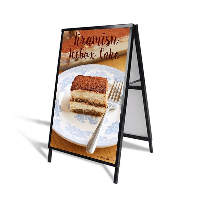 exterior fold able display sign iron A frame poster standing cafe menu board