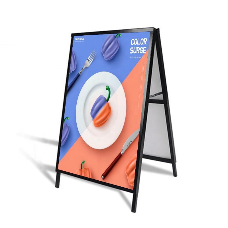 exterior fold able display sign iron A frame poster standing cafe menu board