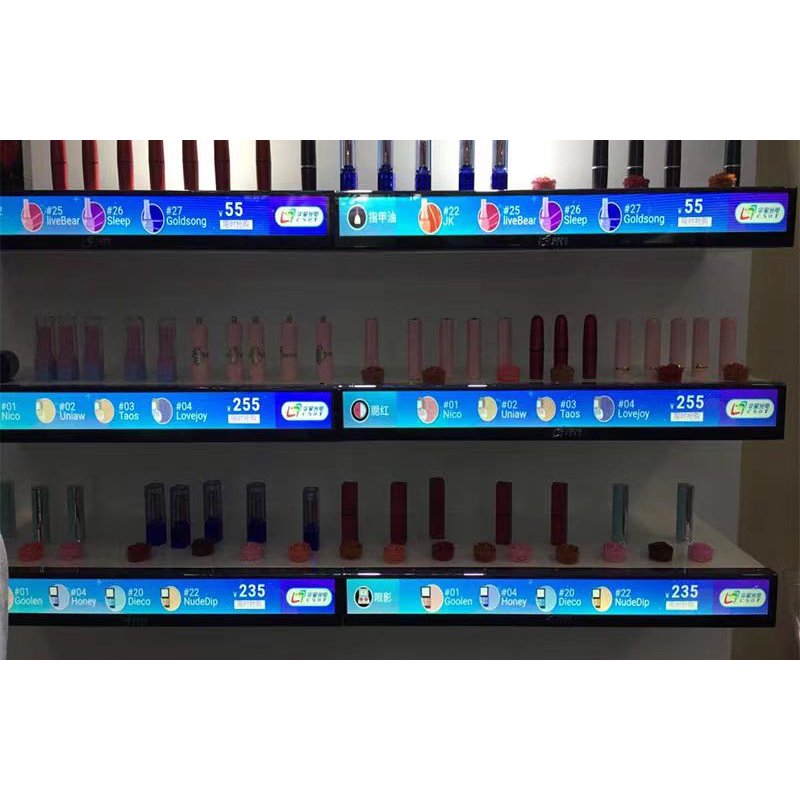 P1.875 Digital LED Indoor Advertising Display Wide Bar Stretch LED Shelf Display Marketing Advertising Player LED Bar Display