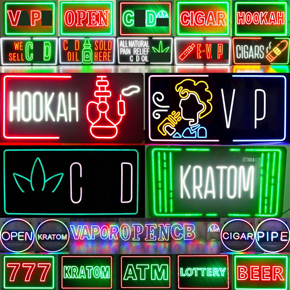 Custom rgb shop open logo letter illuminated light advertising acrylic backlit board flex led neon sign for business bar store