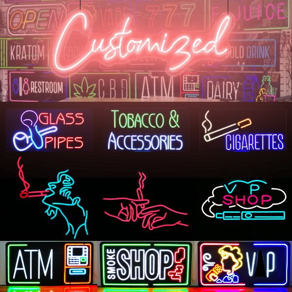 Custom rgb shop open logo letter illuminated light advertising acrylic backlit board flex led neon sign for business bar store