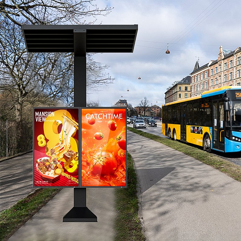 EKAA Big Video Advertising Screen Floor Stand Outdoor Capacitive Screen Drive Thru Digital Signage Menu Board
