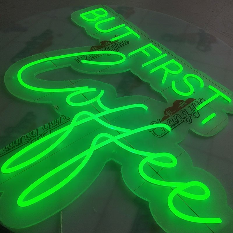 Coffee Shop Logo Circle Cafe Sign Advertising Letter Light Brand Acrylic Name Board Led Sign Custom Light 3D Led Lights Up Signs