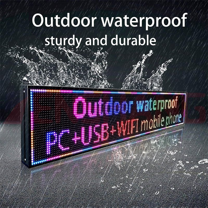 P5 P6 Outdoor Multi Color Strip Flags Scrolling Tv Video Display Screen Board Advertising Led Signage Banner For Shops Stadium