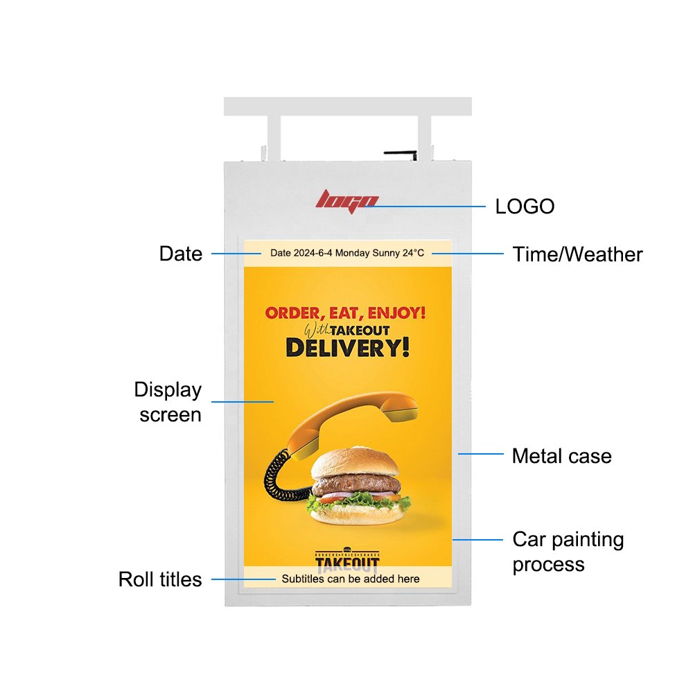 49 Inch Ceiling Mounting 400 nits High Brightness Indoor LCD Advertising Digital Signage Display