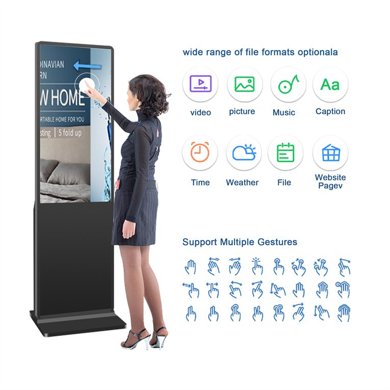32 55 inch Kiosk TouchTv Panels Board Screens In Stores Restaurant Indoor Floor Standing Lcd Digital Signage Advertising Display