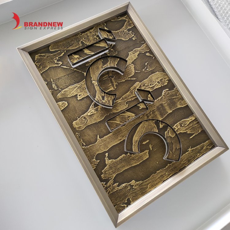 BRANDNEWSIGN Manufacturer Custom Etched Backlit Metal Wall Plate Aluminum Led Outdoor Directory Conference Meeting Door Sign