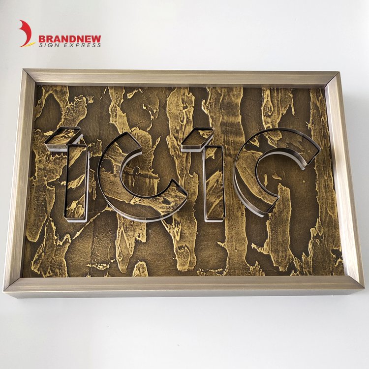 BRANDNEWSIGN Manufacturer Custom Etched Backlit Metal Wall Plate Aluminum Led Outdoor Directory Conference Meeting Door Sign