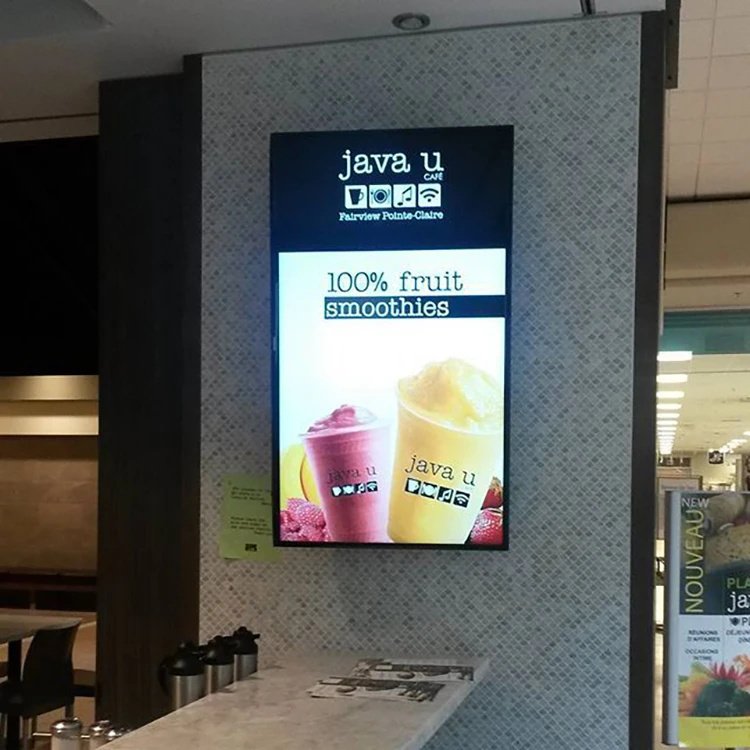 A1 A2 LED Restaurant Menu Board Custom Shape Temper Glass Poster Frame Light Box Aluminum Acrylic Indoor Use 12V Advertising