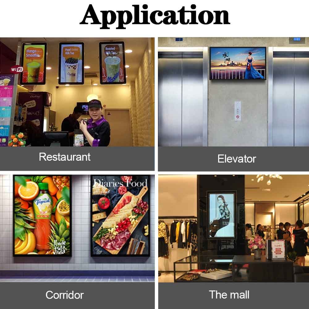 VETO 27 32 43 Inch Custom Size HD digital advertising LCD screen Ultra Thin wall mounted advertising board for shopping mall