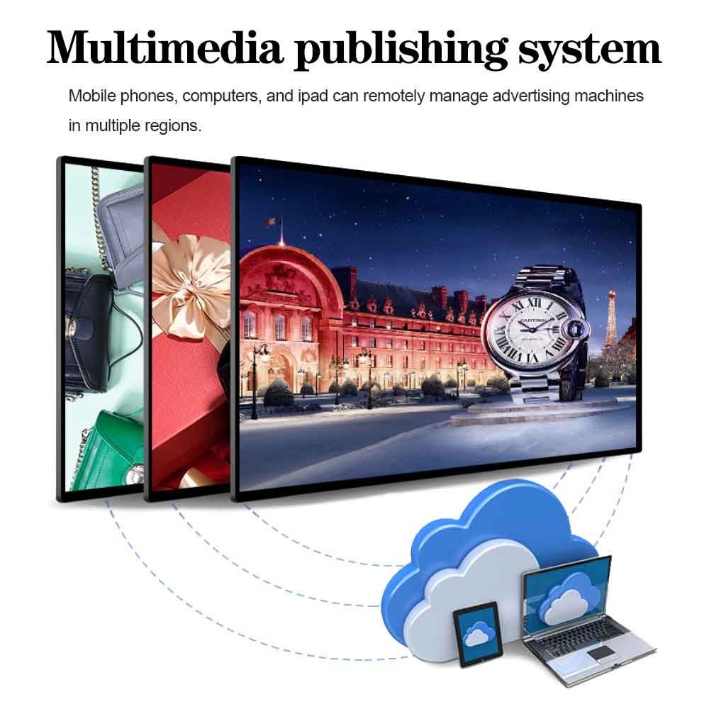 VETO 27 32 43 Inch Custom Size HD digital advertising LCD screen Ultra Thin wall mounted advertising board for shopping mall