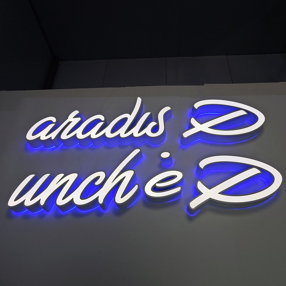 Customized 3D Logo Letters Sign Channel Luminous Letter Sign LED Wall Brand Logo 3D Business Sign Front lit Illuminate Letter
