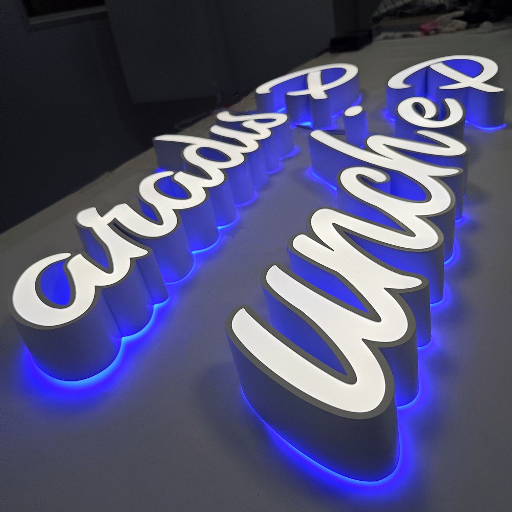 Customized 3D Logo Letters Sign Channel Luminous Letter Sign LED Wall Brand Logo 3D Business Sign Front lit Illuminate Letter