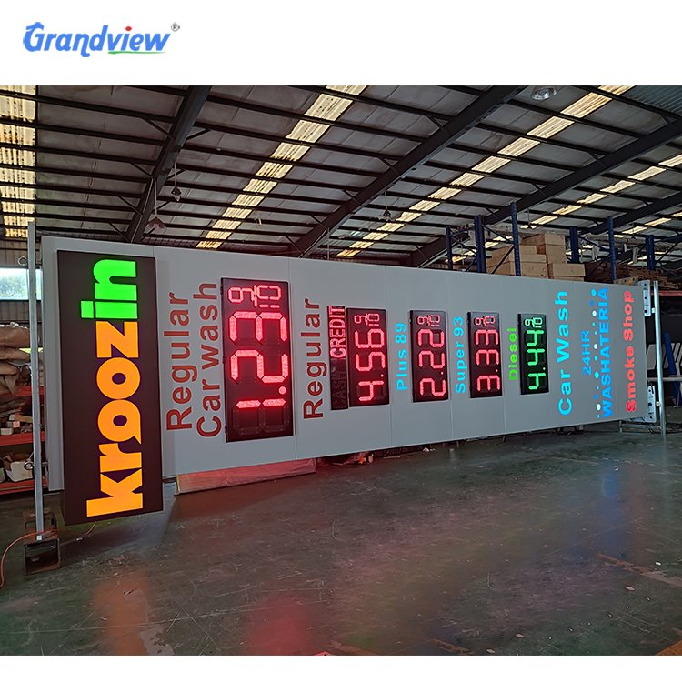 advertising sign custom led pylon sign road digital pylon sign gas station led pylon screen display