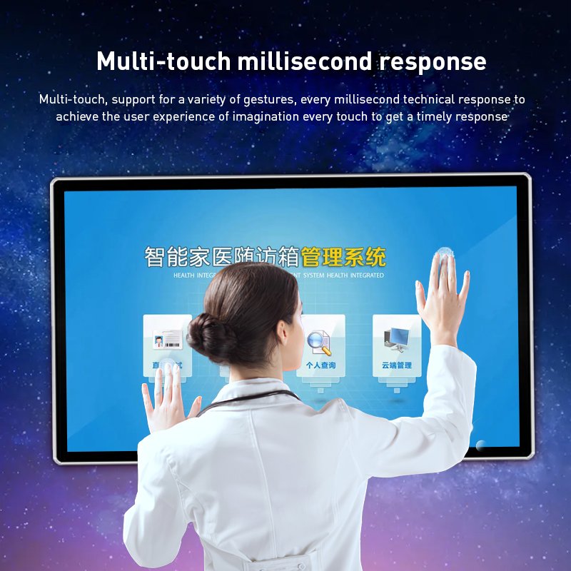 Wall mounted digital signage menu board indoor advertising player LCD wall touch screen all in one machine