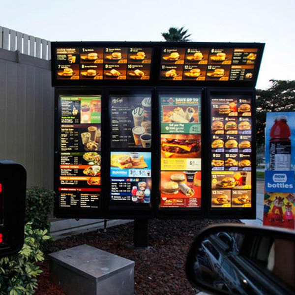 Custom Menu Board Display Led Backlit Light Box Ultra-Thin Wall Mounted Advertising Light Box For Fast Food Restaurant