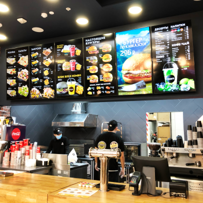 Custom Menu Board Display Led Backlit Light Box Ultra-Thin Wall Mounted Advertising Light Box For Fast Food Restaurant