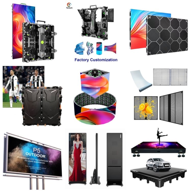 Tentech Full Color P3.91 P1.25 P1.5 P1.8 OEM Digital Signage Advertising Panel Video Wall Pantallas Videotron Display LED Screen